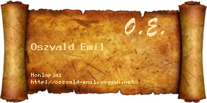 Oszvald Emil névjegykártya